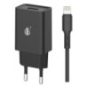 ONE+ CARGADOR A6175 WILSON  1 PTOS USB 2.4A CON CABLE LIGHTNING NEGRO