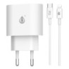 ONE+ CARGADOR DE PARED NA0289 KELLY 1 PTO USB TYPE C PD 20W 3.4A CON CABLE LIGHTNING 1M BLANCO