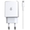 ONE+ CARGADOR NA0287 ELIZA 1 PTO USB + 1 PTO TYPE C PD+QC 3.4A 18W CON CABLE TYPE C BLANCO